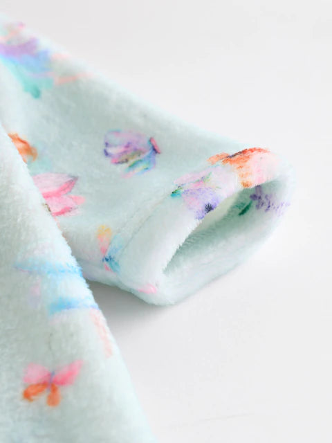 Mint Green Fairy Baby Zip Fleece Sleepsuit