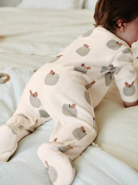 Sage Green 2 Pack Baby Microfleece Sleepsuits