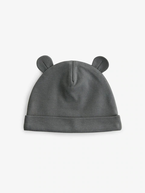Green/Grey Baby 100% Cotton Beanies 3 Pack