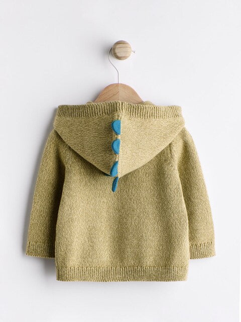 Green Dinosaur Baby 100% Cotton Knitted Cardigan