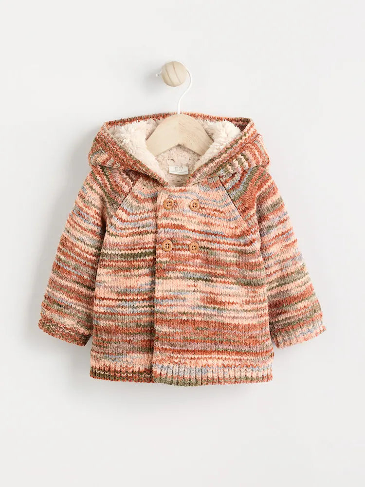 Multi Coloured Baby Hooded Cardigan