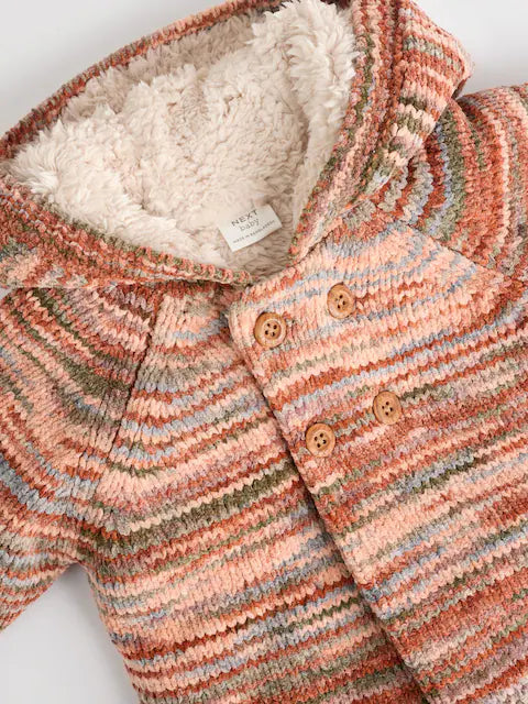 Multi Coloured Baby Hooded Cardigan