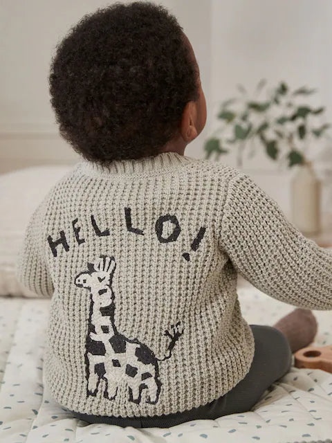 Grey Giraffe 100% Cotton Cardigan