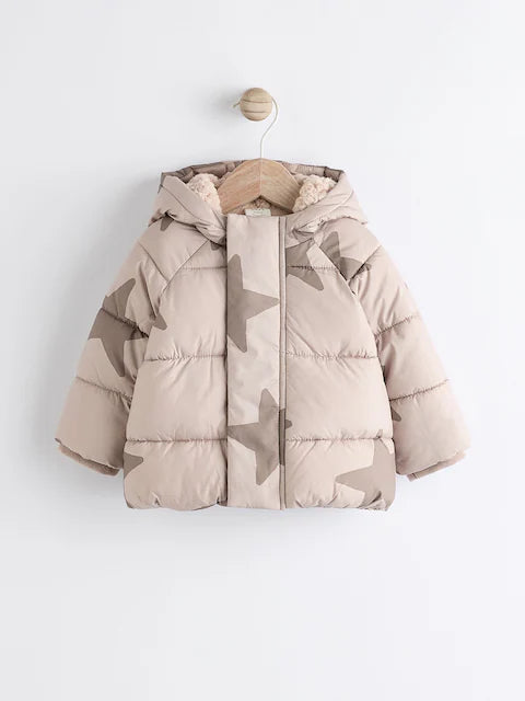 Neutral Star Baby Puffer Coat