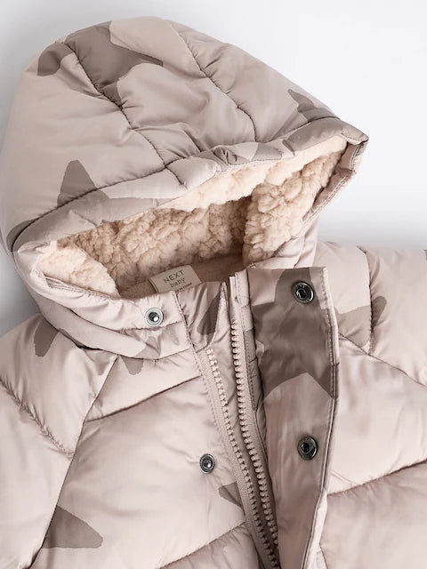 Neutral Star Baby Puffer Coat