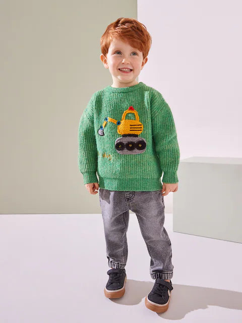 Green Digger Knitted Crew Neck Jumper