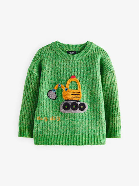 Green Digger Knitted Crew Neck Jumper