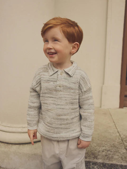 Neutral Long Sleeve Polo Shirt