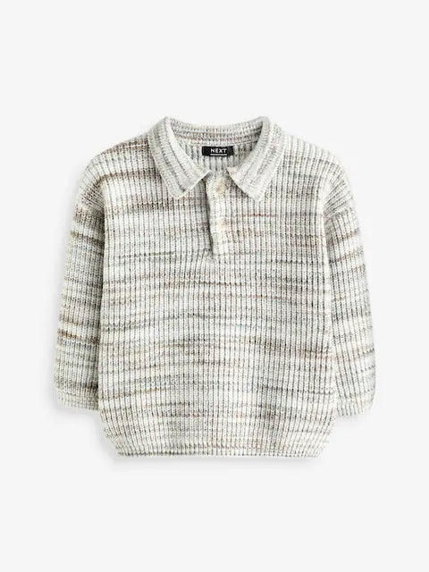 Neutral Long Sleeve Polo Shirt