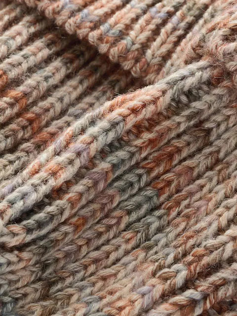 Brown/Multi Knitted Baby Beanie Hat