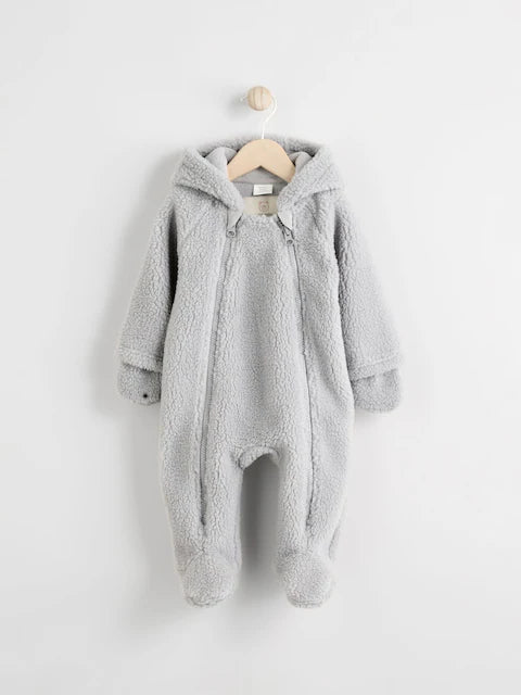 Grey Cosy Borg Bear Pramsuit