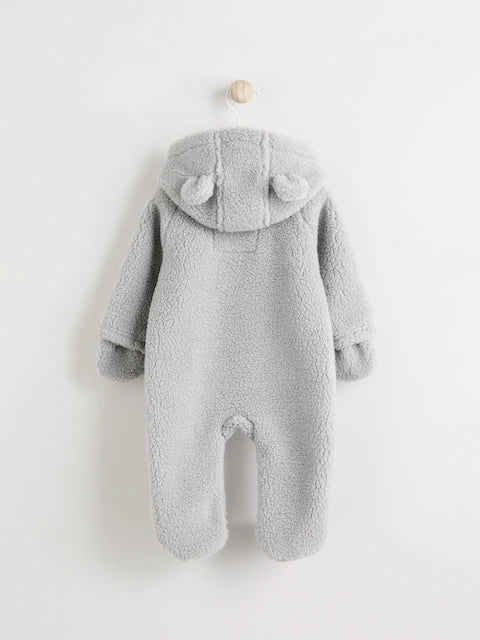 Grey Cosy Borg Bear Pramsuit