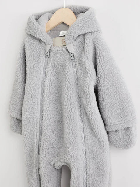 Grey Cosy Borg Bear Pramsuit