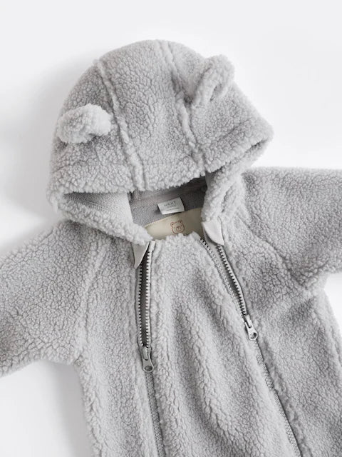 Grey Cosy Borg Bear Pramsuit