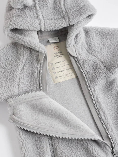 Grey Cosy Borg Bear Pramsuit