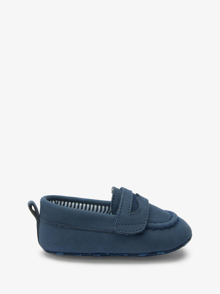 Navy Blue Baby Moccasin Shoes