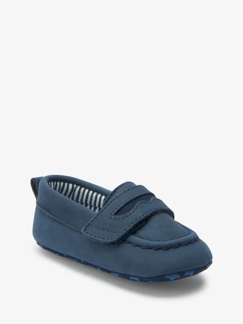 Navy Blue Baby Moccasin Shoes