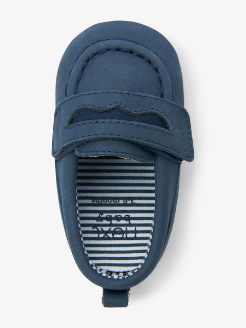 Navy Blue Baby Moccasin Shoes
