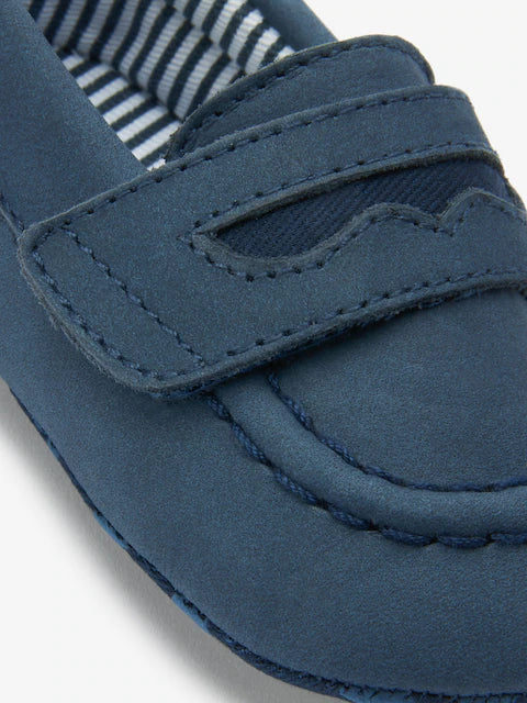 Navy Blue Baby Moccasin Shoes