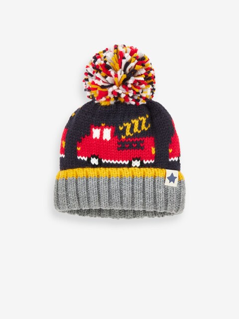 Navy Blue Fire Engine Pom Hat