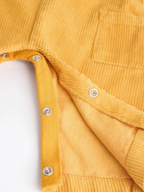 Bright Transport Corduroy 100% Cotton Baby Dungarees and Bodysuit