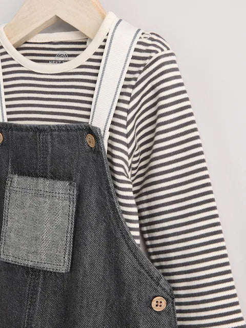 Mono Koala Baby Denim Dungarees and Bodysuit Set