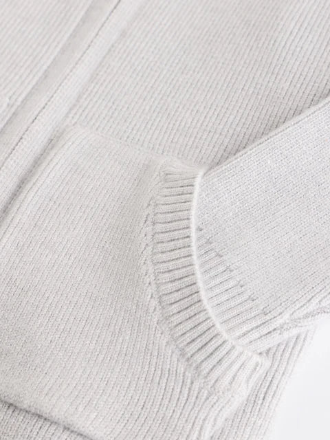 Grey Knit Zip 100% Cotton Jumper and Joggers 3 Piece Set