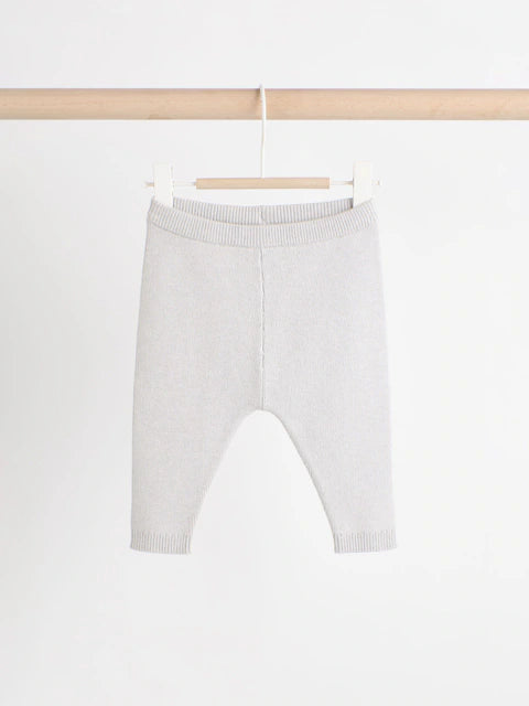 Grey Knit Zip 100% Cotton Jumper and Joggers 3 Piece Set