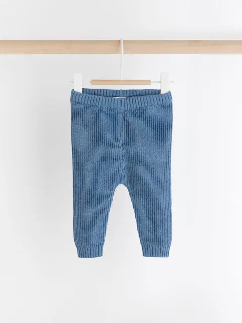 Blue Bear Baby Knitted Top and Leggings Set