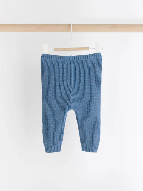 Blue Bear Baby Knitted Top and Leggings Set
