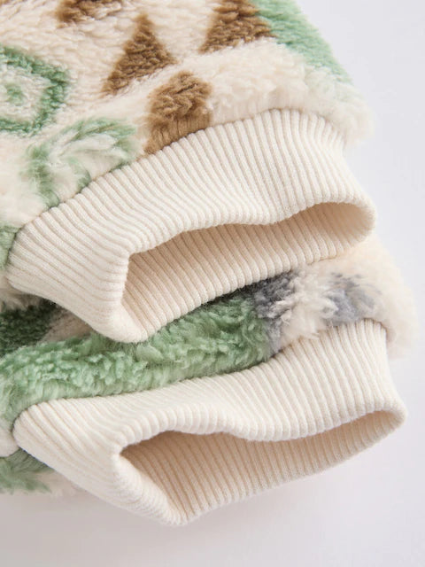 Green Aztec Fleece Top and Joggers Set