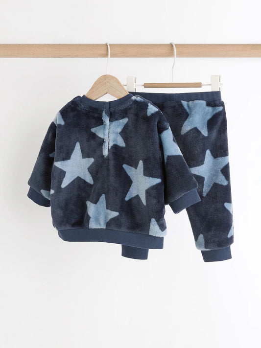 Navy Star Baby Fleece Top and Joggers Set