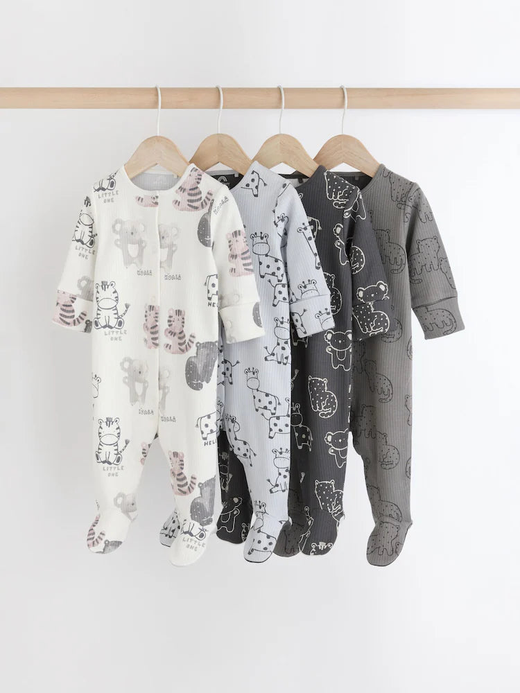 Black/White Sleepsuits 4 Pack