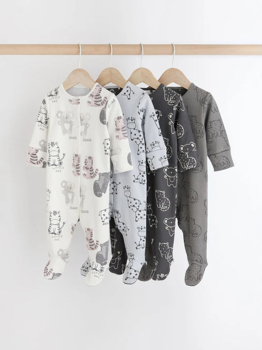 Black/White Sleepsuits 4 Pack