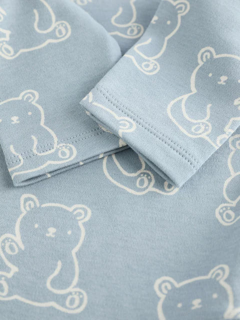 Baby Blue Long Sleeves Bodysuits 5 Pack