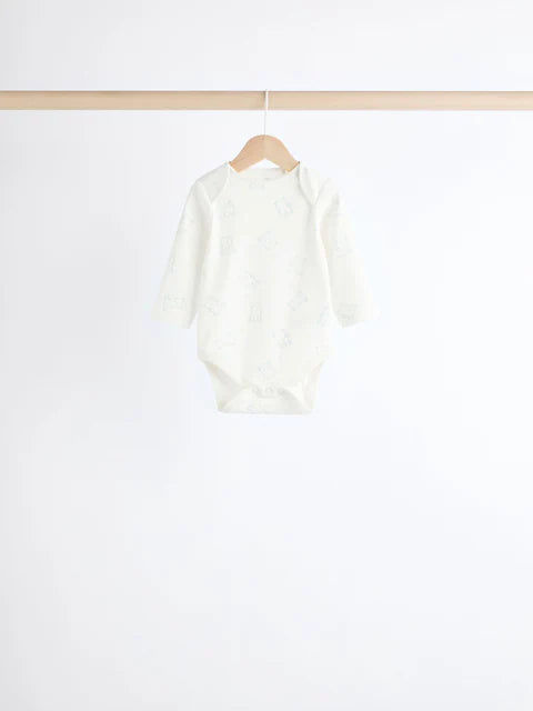 Baby Blue Long Sleeves Bodysuits 5 Pack