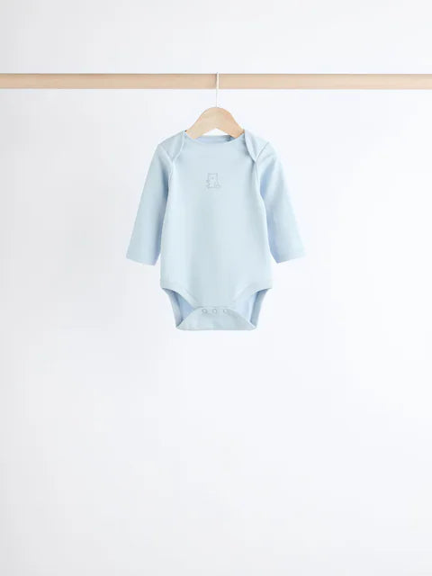 Baby Blue Long Sleeves Bodysuits 5 Pack