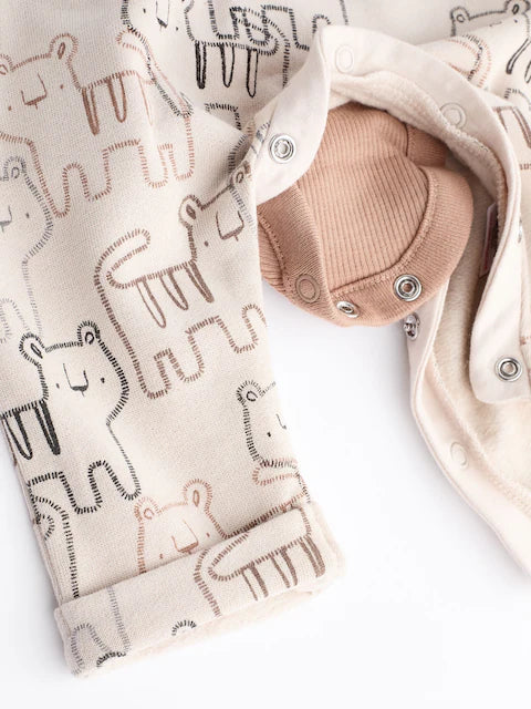Neutral Tiger Jersey Baby Dungarees And Bodysuit Set
