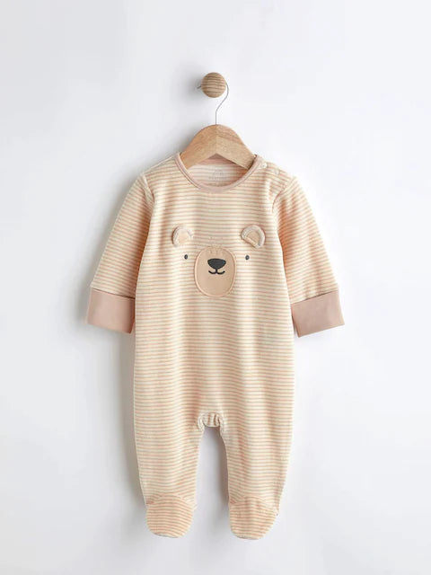 Oatmeal Bear Baby Sleepsuit