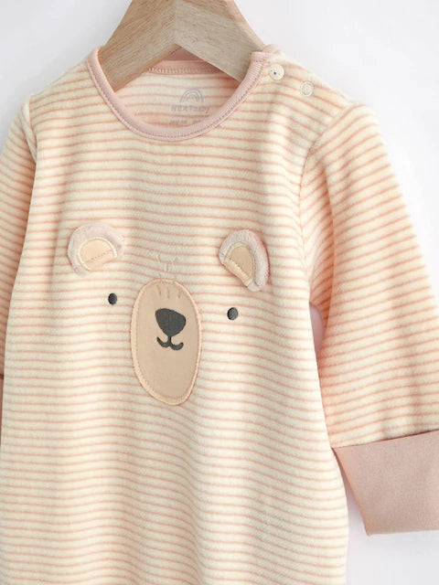 Oatmeal Bear Baby Sleepsuit