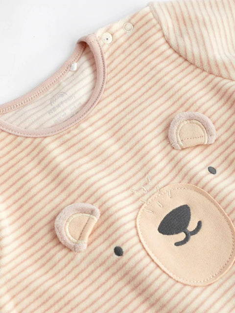 Oatmeal Bear Baby Sleepsuit