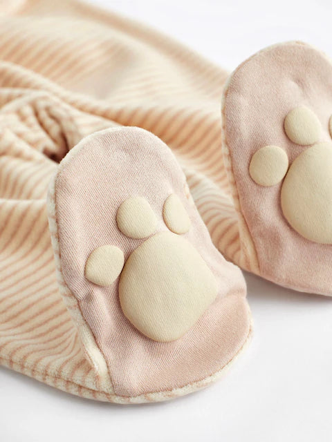 Oatmeal Bear Baby Sleepsuit