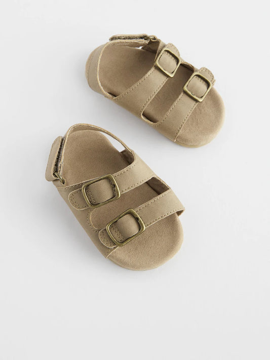 Stone Neutral Touch Fastening Corkbed Baby Sandals