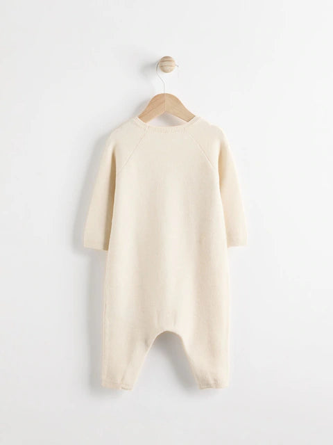 Cream Knitted Wrap Baby Romper