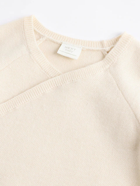 Cream Knitted Wrap Baby Romper