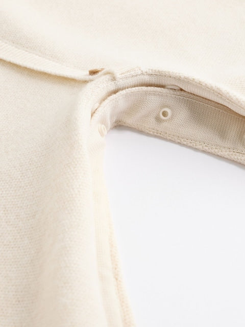 Cream Knitted Wrap Baby Romper