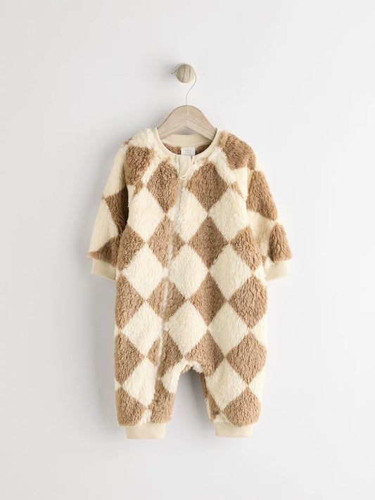 Neutral Baby Fleece Zip Sleepsuit