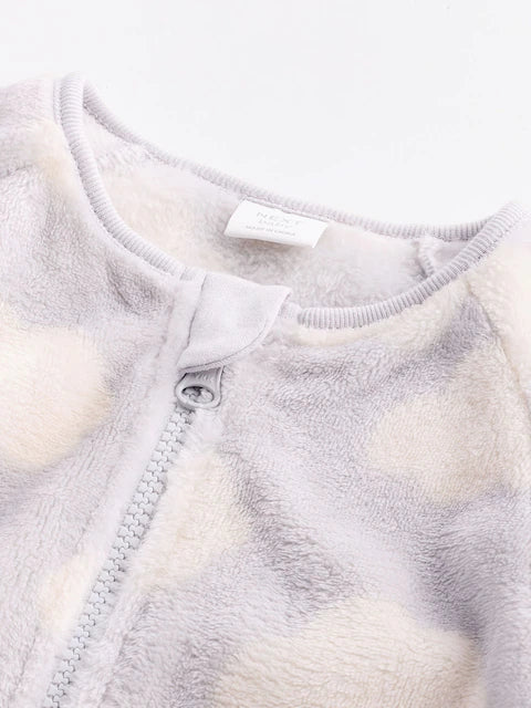 Grey Clouds Baby Fleece Zip Sleepsuit