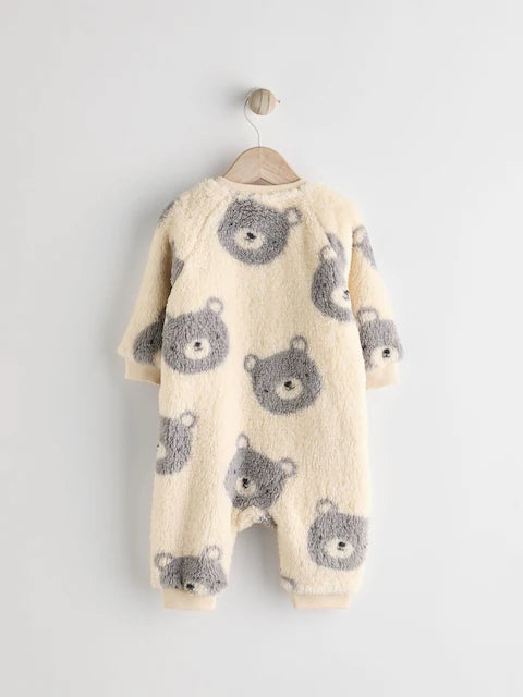 Grey Baby Fleece Zip Sleepsuit