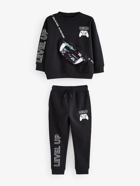 Black Licensed XBox Crew Neck Sweat and Jogger Set